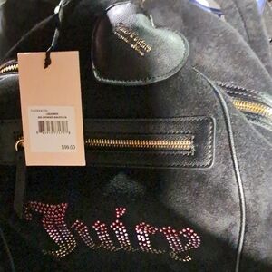 Juicy Couture Black Backpack with Rhinestone Embellishments